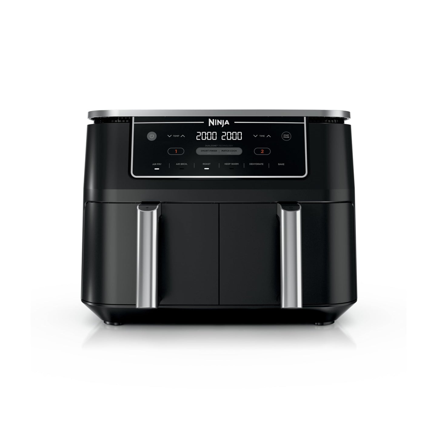 Ninja DZ550 Foodi 10 Quart 6-in-1 DualZone Smart XL Air Fryer with 2 Independent Baskets, Smart Cook Thermometer for Perfect Doneness, Match Cook & Smart Finish to Roast, Dehydrate & More, Grey