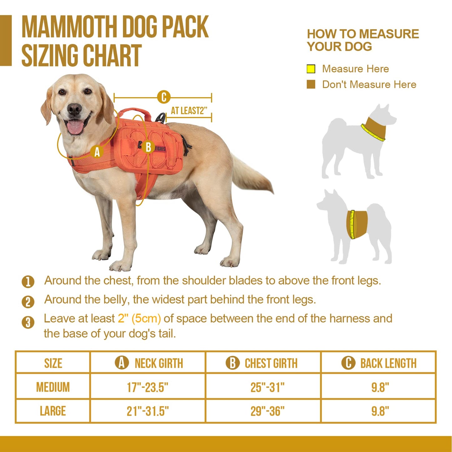 OneTigris Dog Harness with Sidepockets for Hiking Walking Training Running. Medium and Large Dogs, Multiple Colors