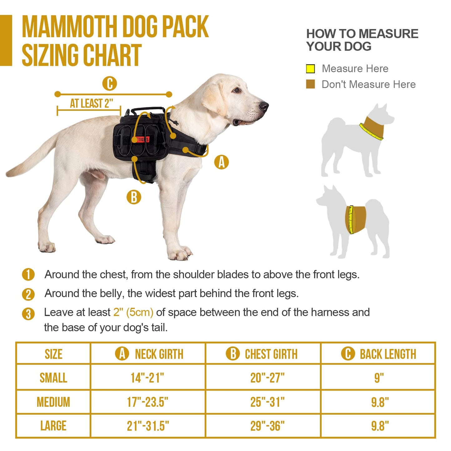 OneTigris Dog Harness with Sidepockets for Hiking Walking Training Running. Medium and Large Dogs, Multiple Colors