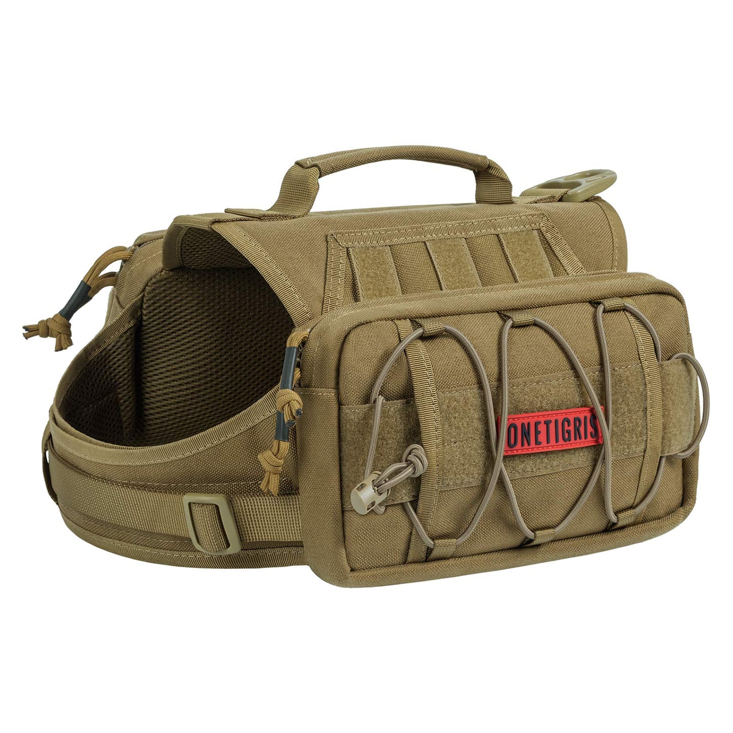 OneTigris Dog Harness with Sidepockets for Hiking Walking Training Running. Medium and Large Dogs, Multiple Colors