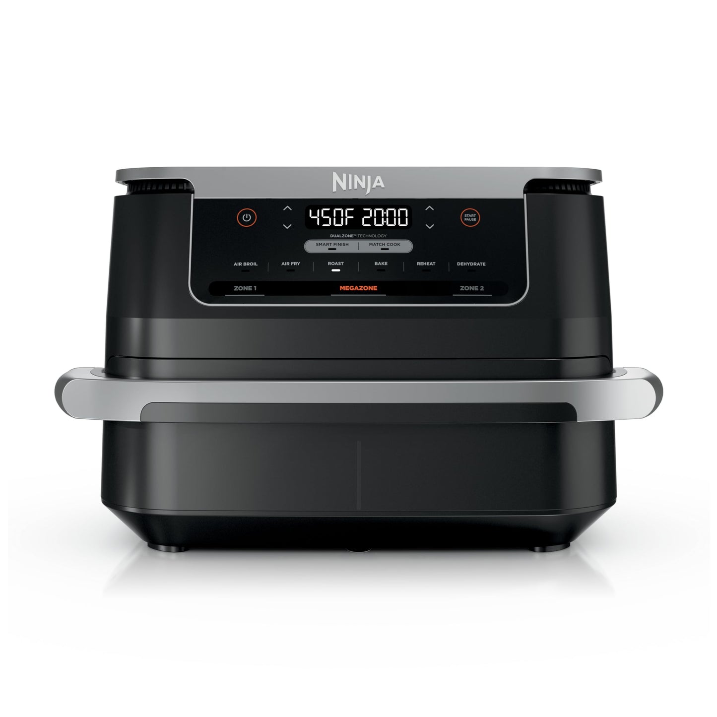 Ninja DZ550 Foodi 10 Quart 6-in-1 DualZone Smart XL Air Fryer with 2 Independent Baskets, Smart Cook Thermometer for Perfect Doneness, Match Cook & Smart Finish to Roast, Dehydrate & More, Grey