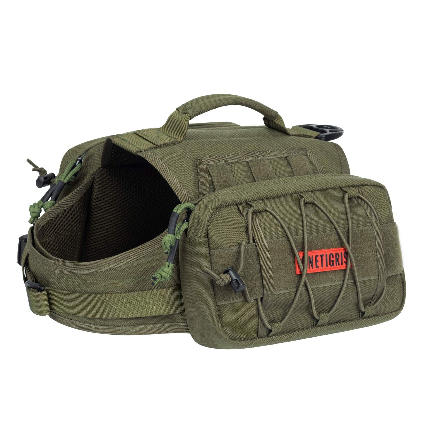 OneTigris Dog Harness with Sidepockets for Hiking Walking Training Running. Medium and Large Dogs, Multiple Colors