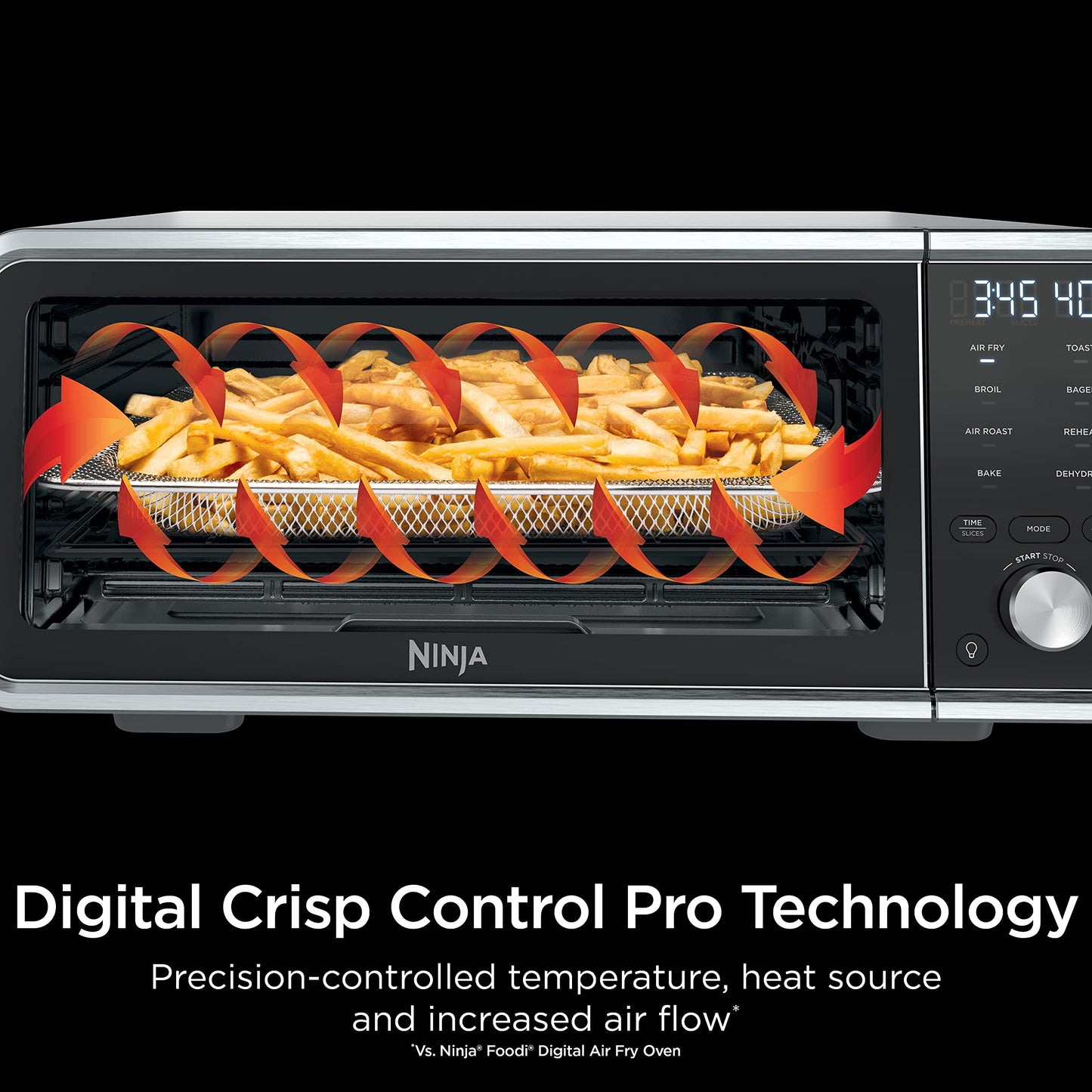 Ninja, Toaster Oven, Air Fryer, Thermometer, Toaster Oven Air Fryer Combo, Stainless Steel, Quick meals, Fries, Frozen Food, Air Fry, Dehydrate, Reheat, 13-in-1,Less Oil, Flip Away Oven, Foodi, SP351