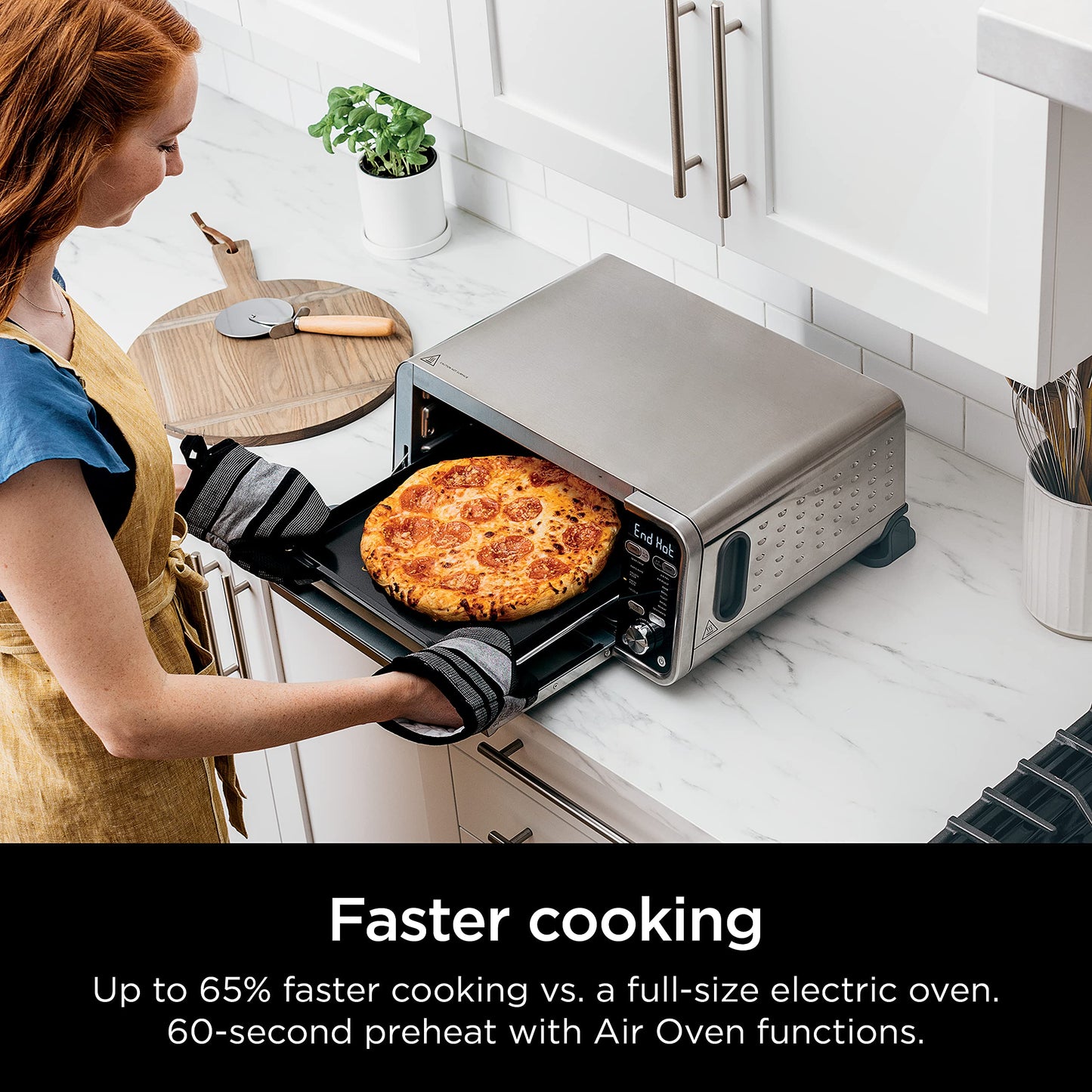 Ninja, Toaster Oven, Air Fryer, Thermometer, Toaster Oven Air Fryer Combo, Stainless Steel, Quick meals, Fries, Frozen Food, Air Fry, Dehydrate, Reheat, 13-in-1,Less Oil, Flip Away Oven, Foodi, SP351