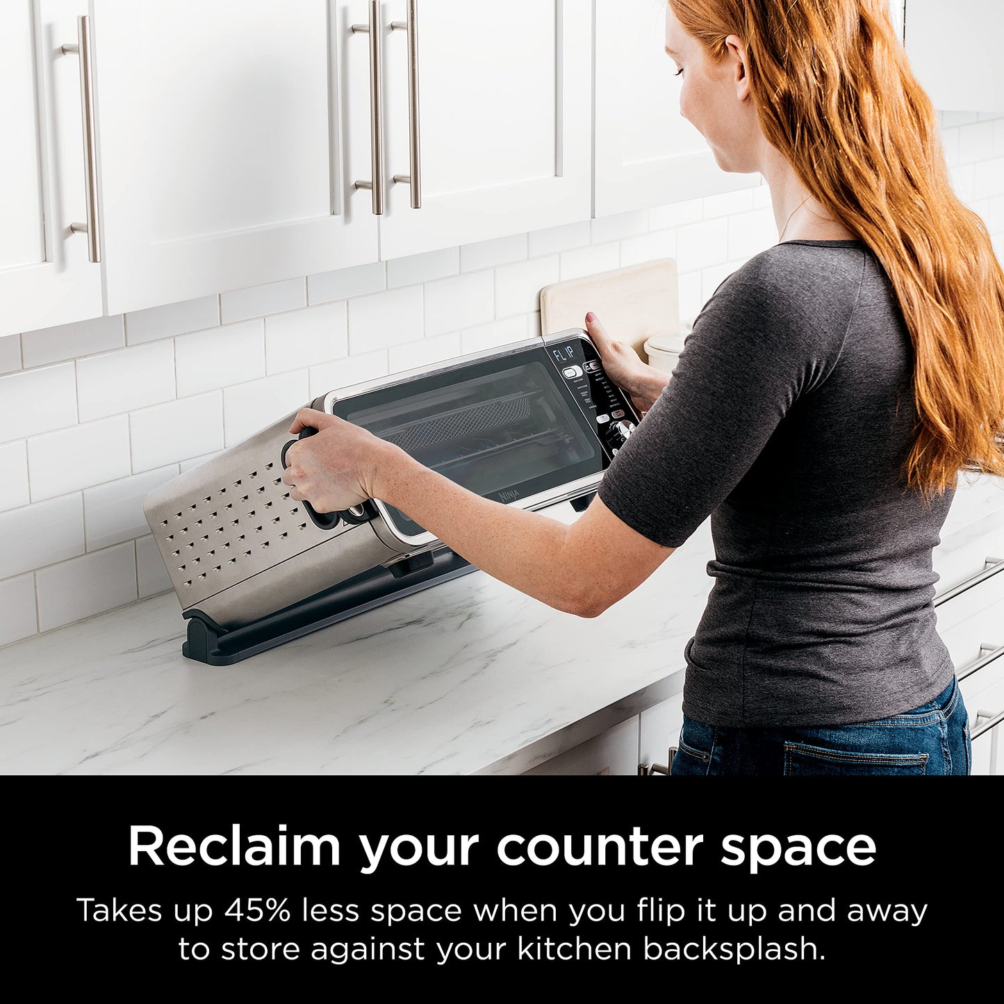 Ninja, Toaster Oven, Air Fryer, Thermometer, Toaster Oven Air Fryer Combo, Stainless Steel, Quick meals, Fries, Frozen Food, Air Fry, Dehydrate, Reheat, 13-in-1,Less Oil, Flip Away Oven, Foodi, SP351