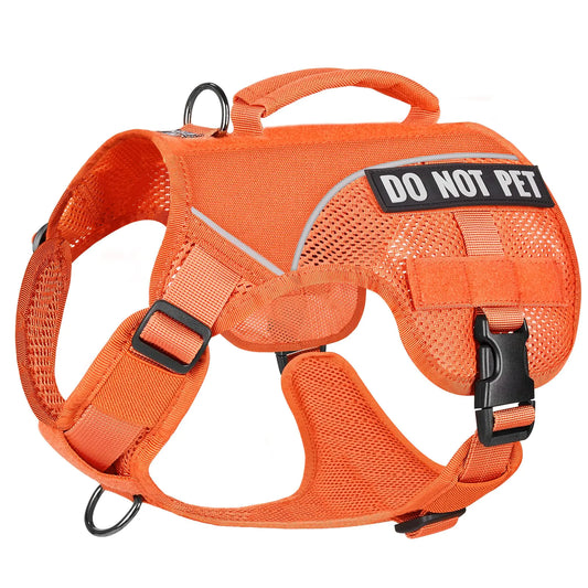 OneTigris No Pull Tactical Dog Harness for Small Medium Dogs Double Layer Mesh Durable Service Dog Vest Harness COMETS Tail Training Breathable with Handle